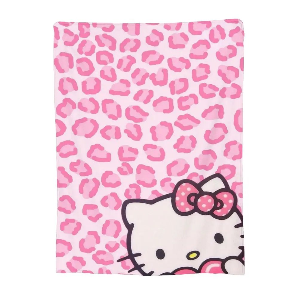 Hello Kitty Cartoon Cute Blanket Flannel Spring/Autumn Multi-function Lightweight Thin Throw Blanket Bedding Office Bedspread