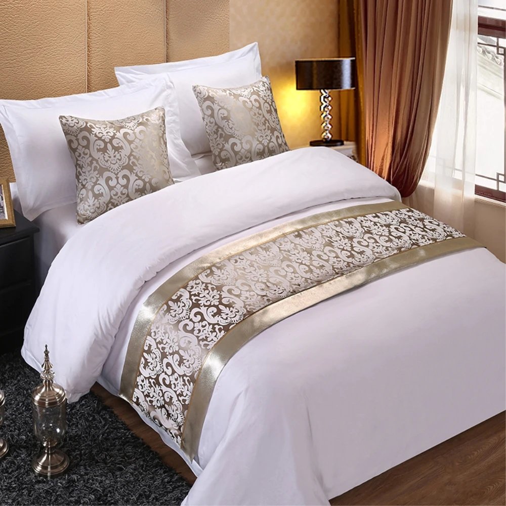 Golden Floral Bedspreads Bed Runner Throw Bedding Single Queen King Bed Cover Towel Home Hotel Decorations Golden Floral Bedspreads Bed Runner Throw Bedding Single Queen King Bed Cover Towel Home Hotel Decorations