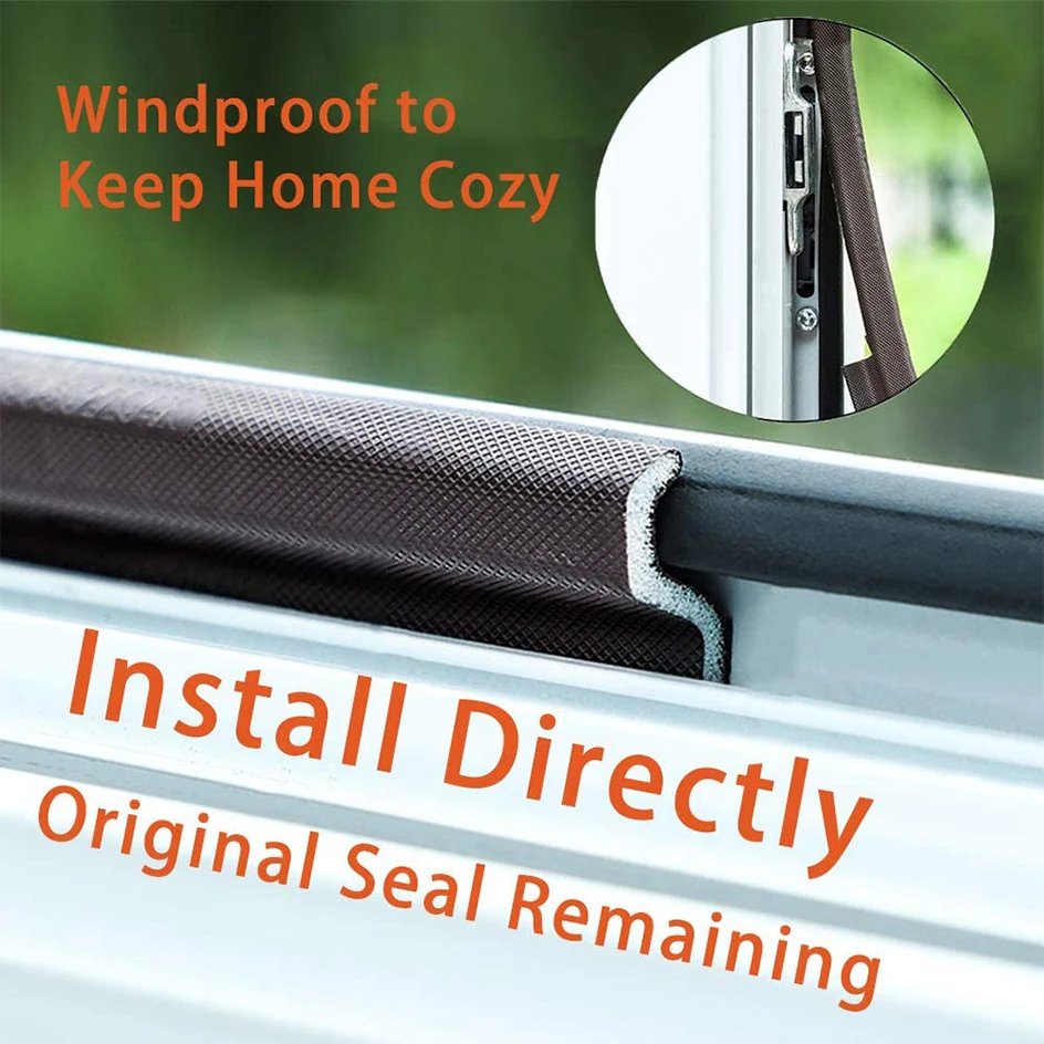 6M-48M Door Window Gap Sealing Strip Self Adhesive Acoustic Foam Seal Tape Window Insulation Tools for Bottom and Side Windproof