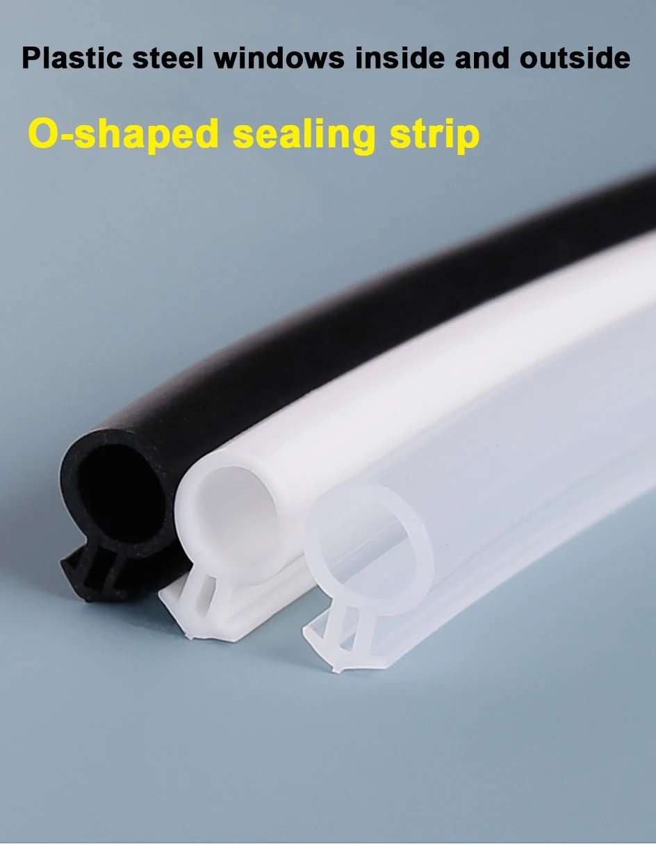 6M Plastic Steel Door and Window Sealing Strip O Type TPE Rubber Soundproof Tape Energy Saving Insulation Weatherstrip