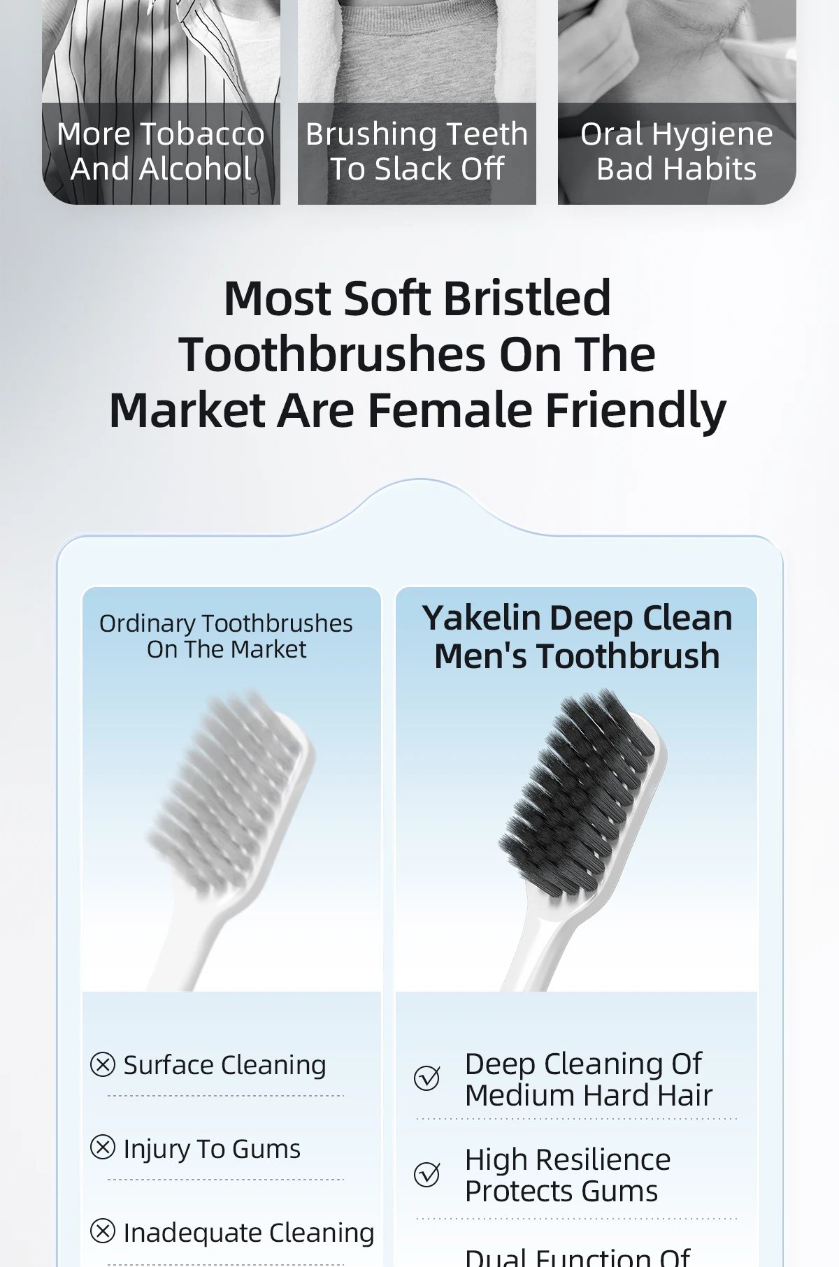 Y-Kelin Extra Hard And Adult Cleaning Set For Men's Small And Medium Bristle Toothbrushes, Designed For Household Use
