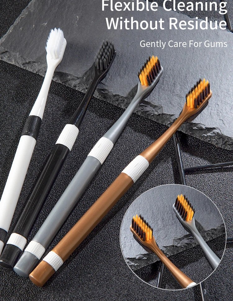 2 Sets Of Bamboo Charcoal Toothbrushes Ultra-Fine Soft Bristle Cleaning, Family Outfit Couple Adult Fine Bristle Toothbrush Set 2 Sets Of Bamboo Charcoal Toothbrushes Ultra-Fine Soft Bristle Cleaning, Family Outfit Couple Adult Fine Bristle Toothbrush Set