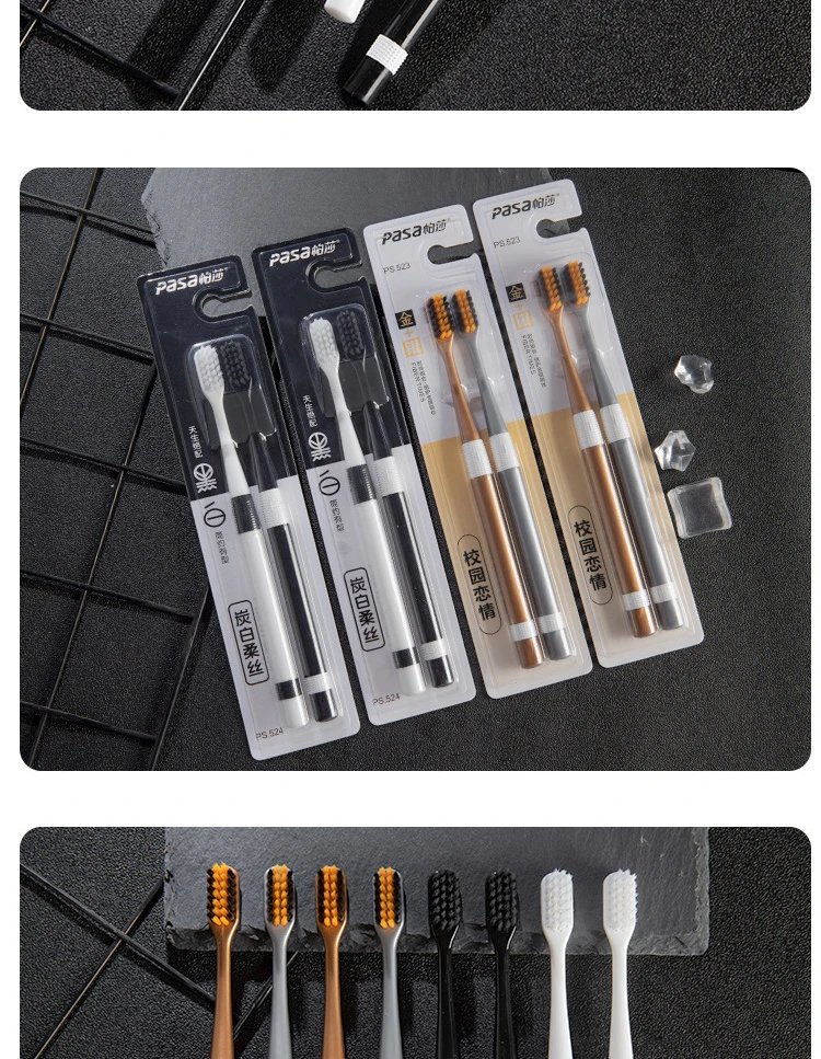2 Sets Of Bamboo Charcoal Toothbrushes Ultra-Fine Soft Bristle Cleaning, Family Outfit Couple Adult Fine Bristle Toothbrush Set 2 Sets Of Bamboo Charcoal Toothbrushes Ultra-Fine Soft Bristle Cleaning, Family Outfit Couple Adult Fine Bristle Toothbrush Set