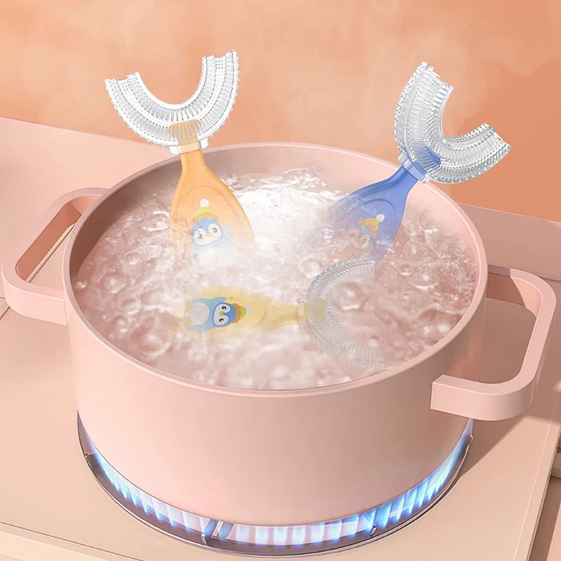 U-shape Kids Toothbrush Children's Toothbrush Silicone Cleaning Toothbrush Healthy 360&deg; Cleaning Oral Care Health Beauty Soft