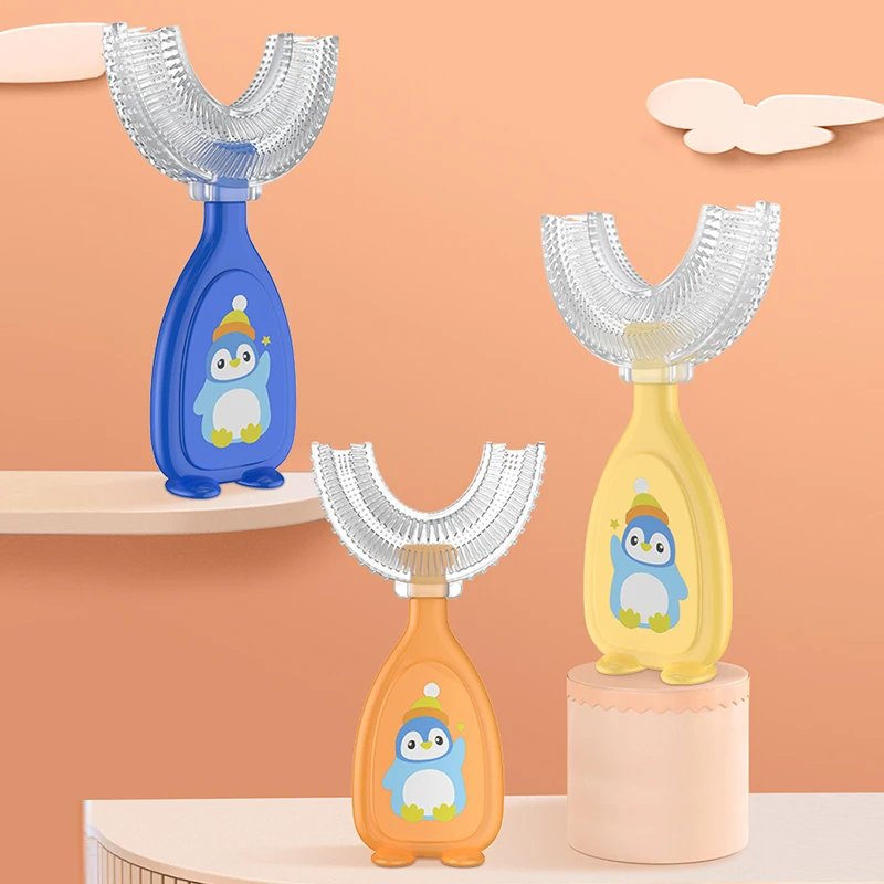 U-shape Kids Toothbrush Children's Toothbrush Silicone Cleaning Toothbrush Healthy 360&deg; Cleaning Oral Care Health Beauty Soft