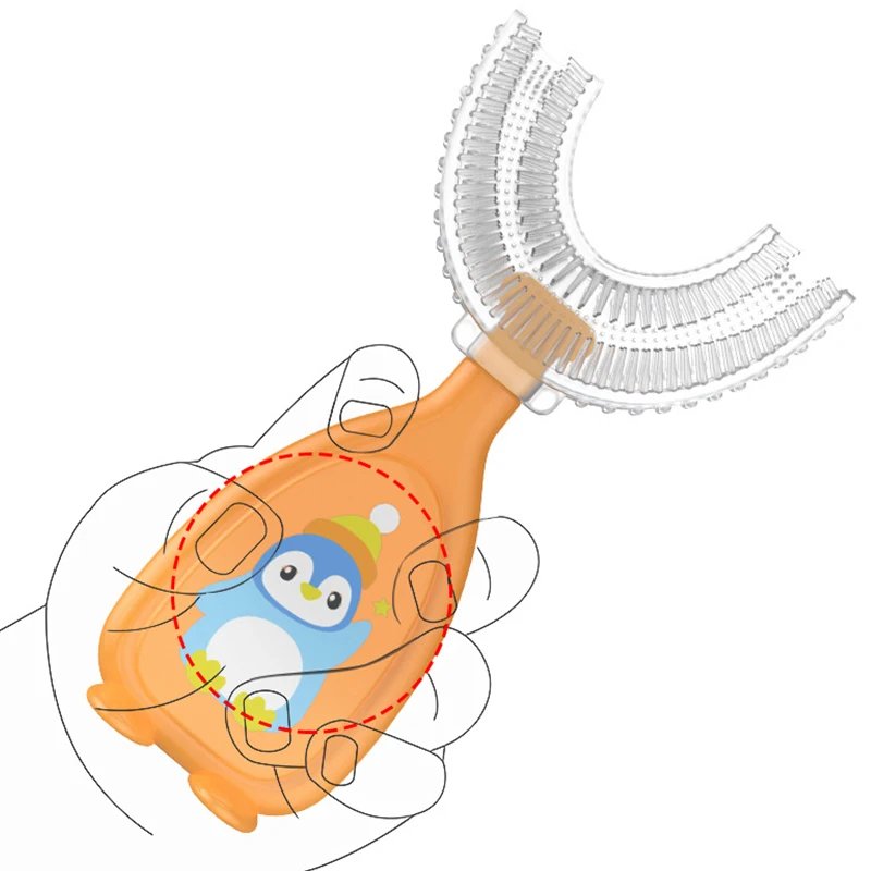 U-shape Kids Toothbrush Children's Toothbrush Silicone Cleaning Toothbrush Healthy 360&deg; Cleaning Oral Care Health Beauty Soft