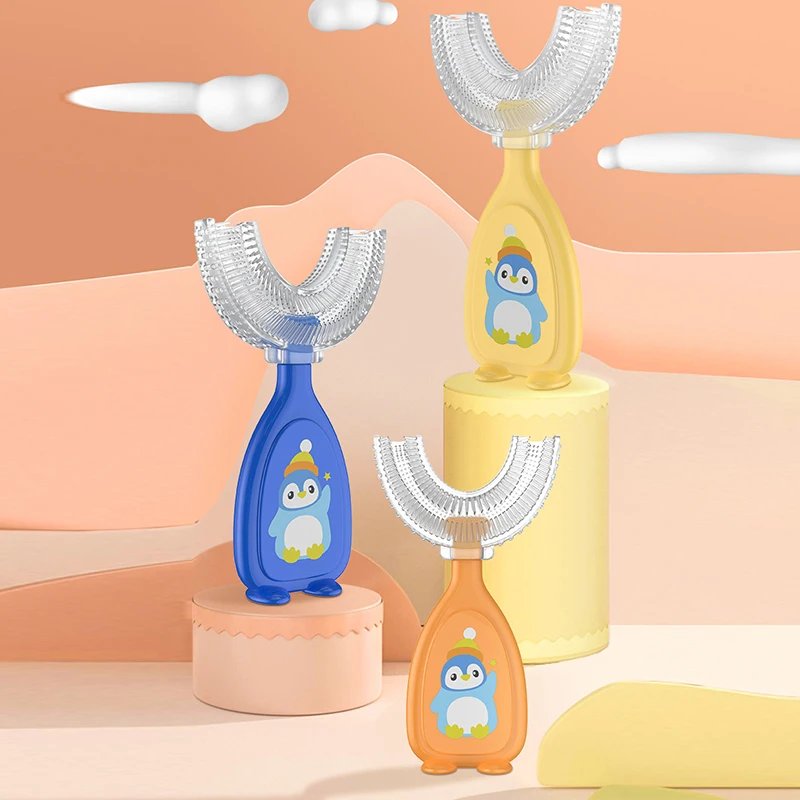 U-shape Kids Toothbrush Children's Toothbrush Silicone Cleaning Toothbrush Healthy 360&deg; Cleaning Oral Care Health Beauty Soft