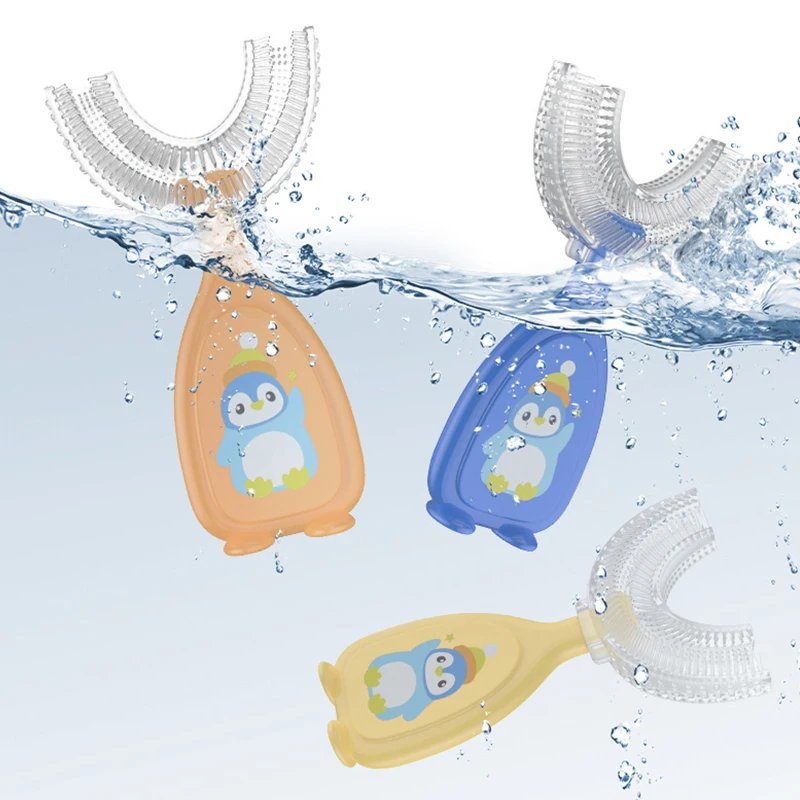 U-shape Kids Toothbrush Children's Toothbrush Silicone Cleaning Toothbrush Healthy 360&deg; Cleaning Oral Care Health Beauty Soft