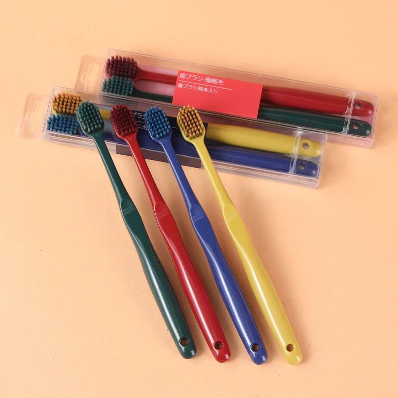 Lucky-Beauty Wide-headed toothbrush couple Japanese series 2 soft-haired toothbrush small plate couple toothbrush