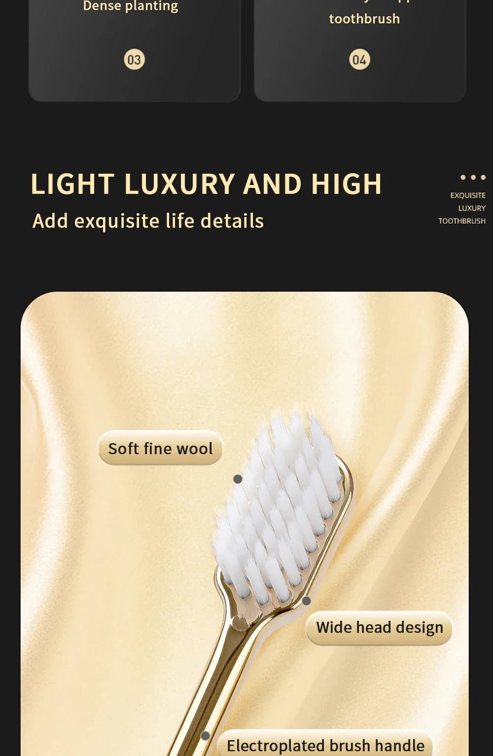 Soft Toothbrush Men Women Adult Tooth Brush Gold Silver Dental Brushes Elegance Gentle Toothbrushes Drop escova de dentes