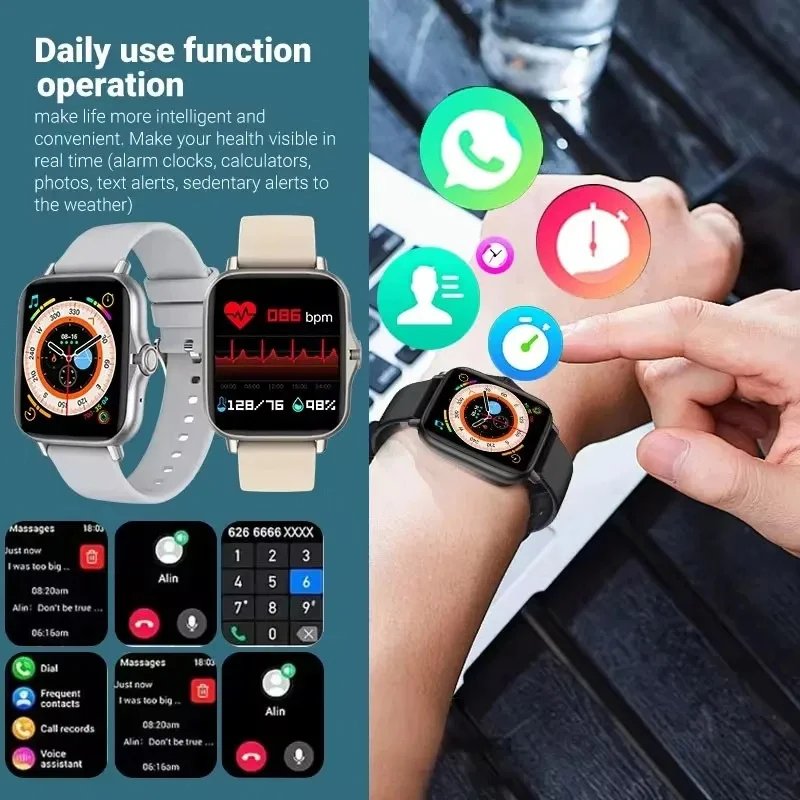 Xiaomi Smart Watch Bluetooth Call Sports Fitness Touchable Screen Monitoring Heart Rate Men Women Multifunctional Smart Watch