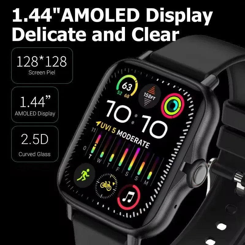 Xiaomi Smart Watch Bluetooth Call Sports Fitness Touchable Screen Monitoring Heart Rate Men Women Multifunctional Smart Watch