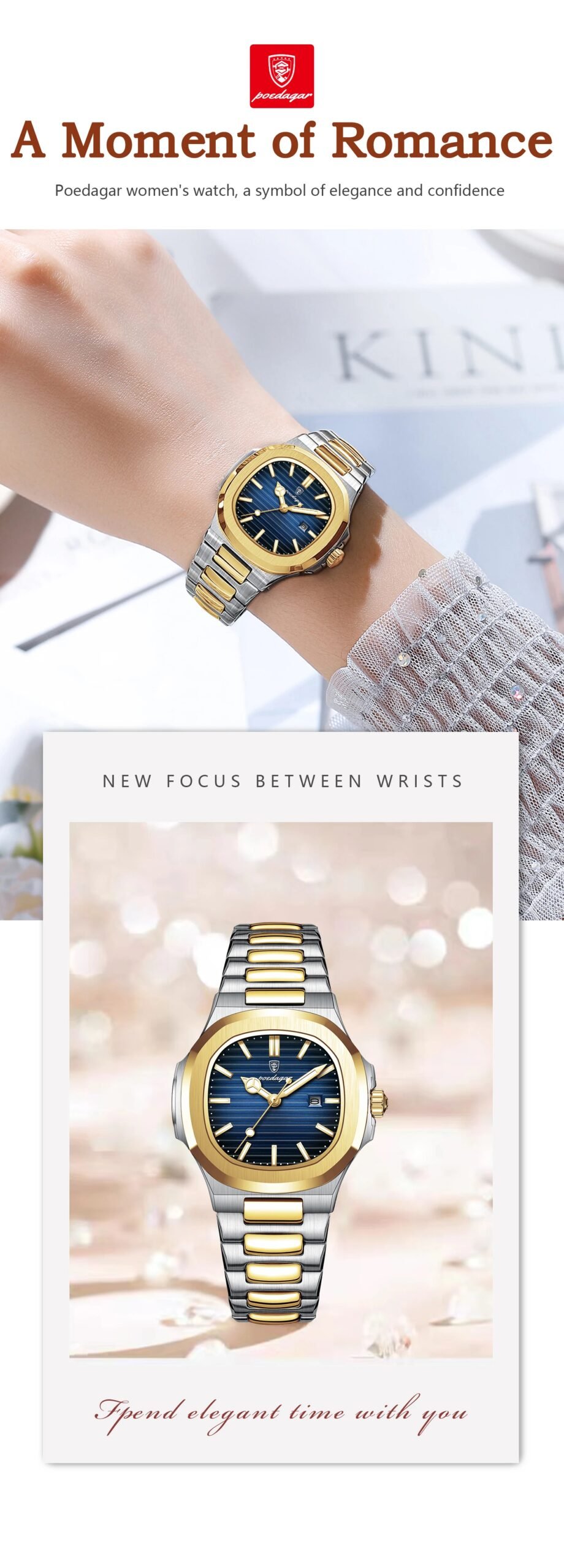 Luxury Square Watch for Woman Waterproof Luminous Date Ladies Watch Stainless Steel Quartz Women's Watches Female Reloj