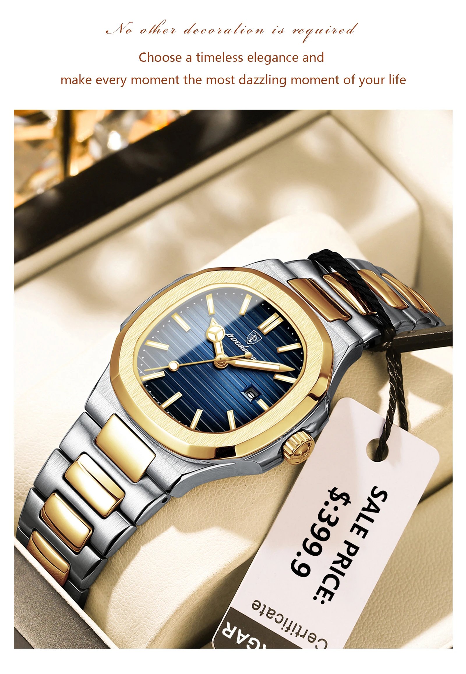 Luxury Square Watch for Woman Waterproof Luminous Date Ladies Watch Stainless Steel Quartz Women's Watches Female Reloj