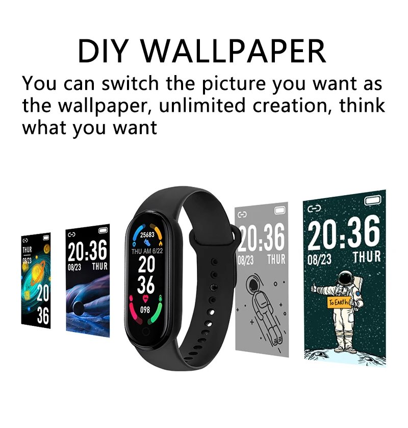 M6 Smart Watch Men Women Fitness Smart Bracelet Sports Band Heart Rate Blood Pressure Monitor Waterproof Multi-function Watches M6 Smart Watch Men Women Fitness Smart Bracelet Sports Band Heart Rate Blood Pressure Monitor Waterproof Multi-function Watches