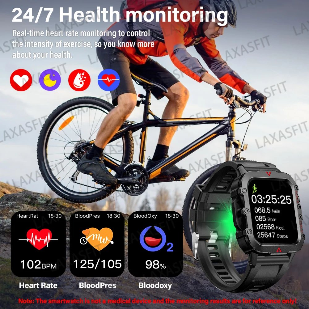 2024 Outdoor Military Men’s Smart Watch Bluetooth Talk Sports Heart Rate Monitor Smart Watch Android IOS 2024 Outdoor Military Men's Smart Watch Bluetooth Talk Sports Heart Rate Monitor Smart Watch Android IOS