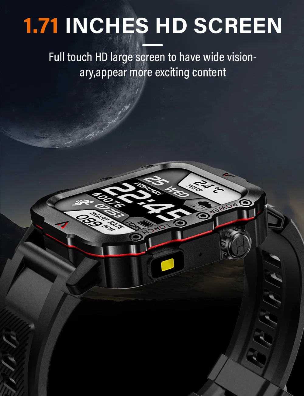 2024 Outdoor Military Men's Smart Watch Bluetooth Talk Sports Heart Rate Monitor Smart Watch Android IOS