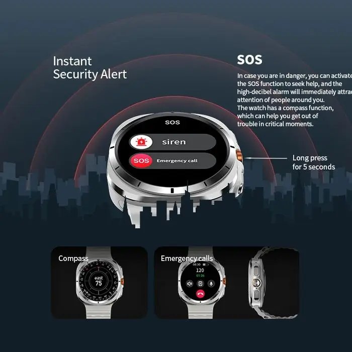 Vwar Watch 7 Ultra 47mm Smart Watch IP68 Waterproof Bluetooth Call Compass Smartwatch for Men Women 1.43″ AMOLED Screen SpO2 Vwar Watch 7 Ultra 47mm Smart Watch IP68 Waterproof Bluetooth Call Compass Smartwatch for Men Women 1.43