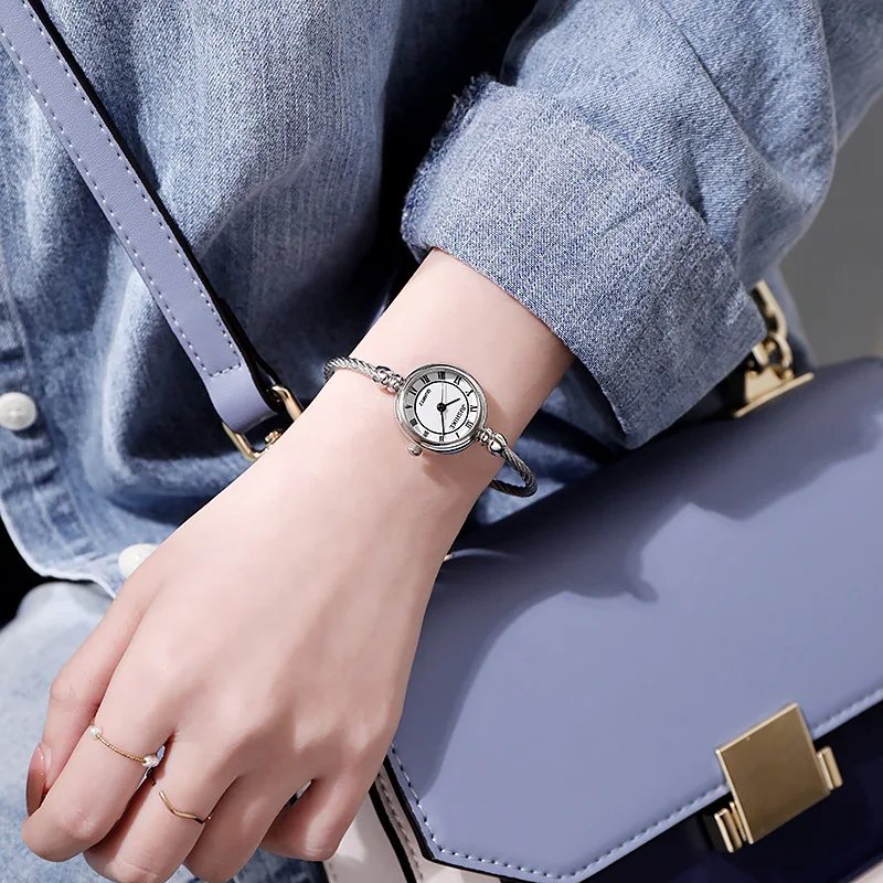 Small Gold Bangle Bracelet Luxury Watch Stainless Steel Retro Ladies Quartz Wristwatch Fashion Casual Thin Chain Watches