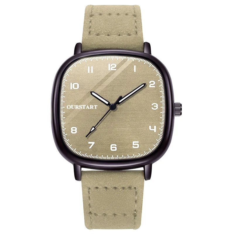 Vintage Square Dial Leather Belt Wristwatch Brand Quartz Watch Youth Student Watch Casual Fashion Men Women Gift Clock Wholesale