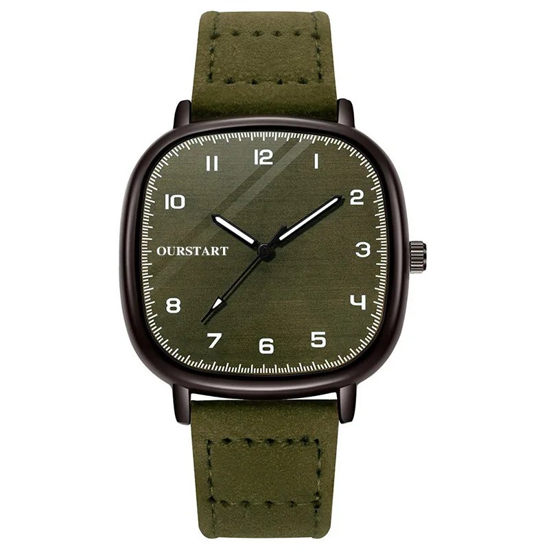 Vintage Square Dial Leather Belt Wristwatch Brand Quartz Watch Youth Student Watch Casual Fashion Men Women Gift Clock Wholesale
