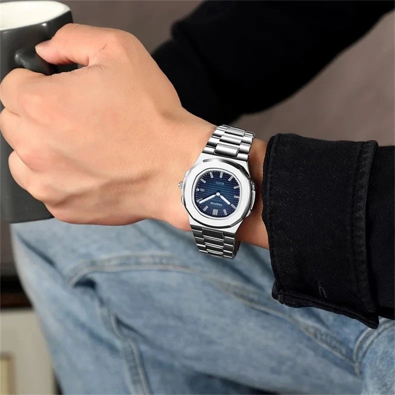 2024 New Luxury Men Quartz Watches 30M Waterproof Automatic Date Watch Man Stainless Steel Sport Chronograph Watch for Men Clock