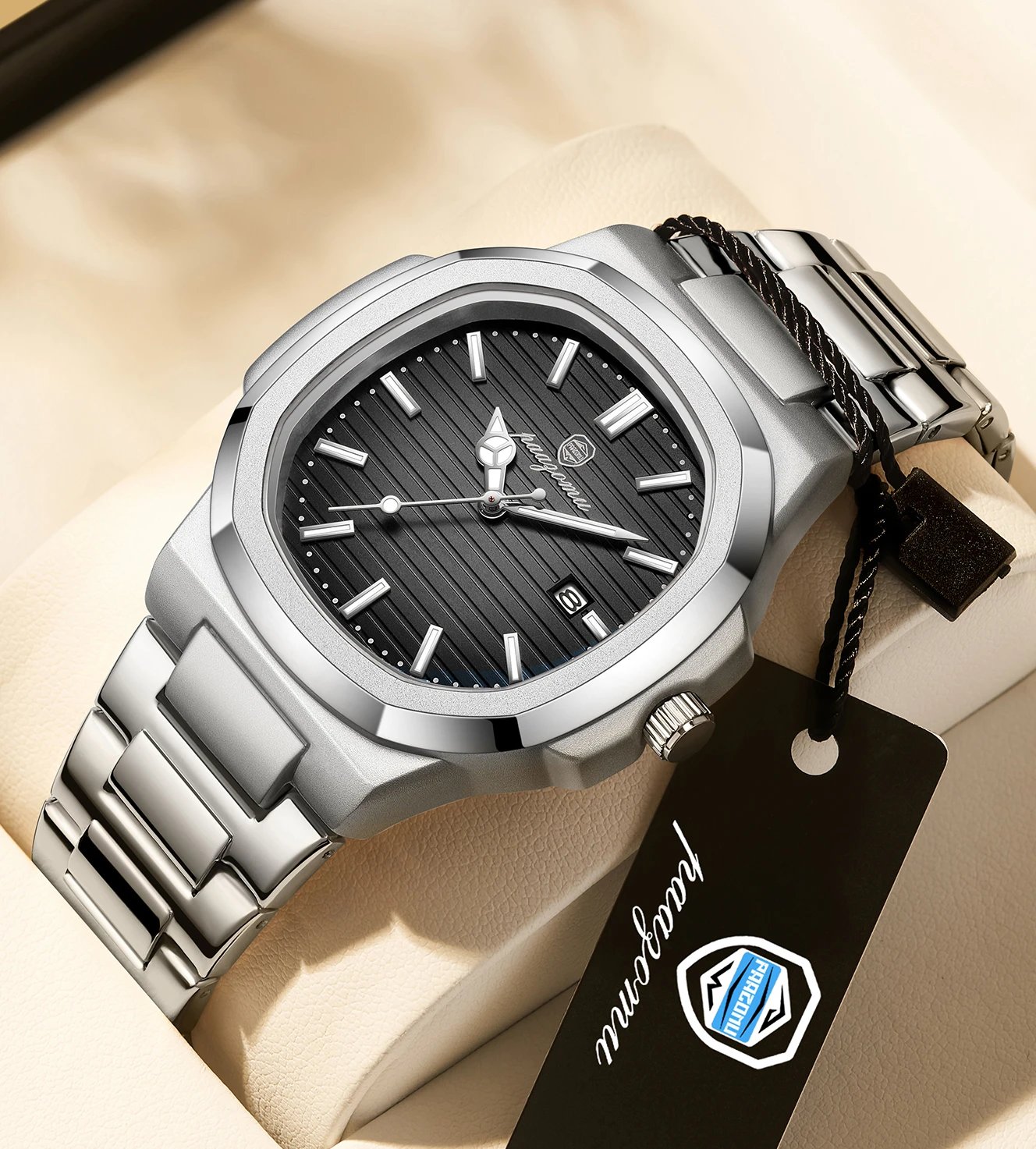 Luxury Man Wristwatch Waterproof Luminous Chronograph Watch for Men Stainless Steel Men's Quartz Watches reloj hombre