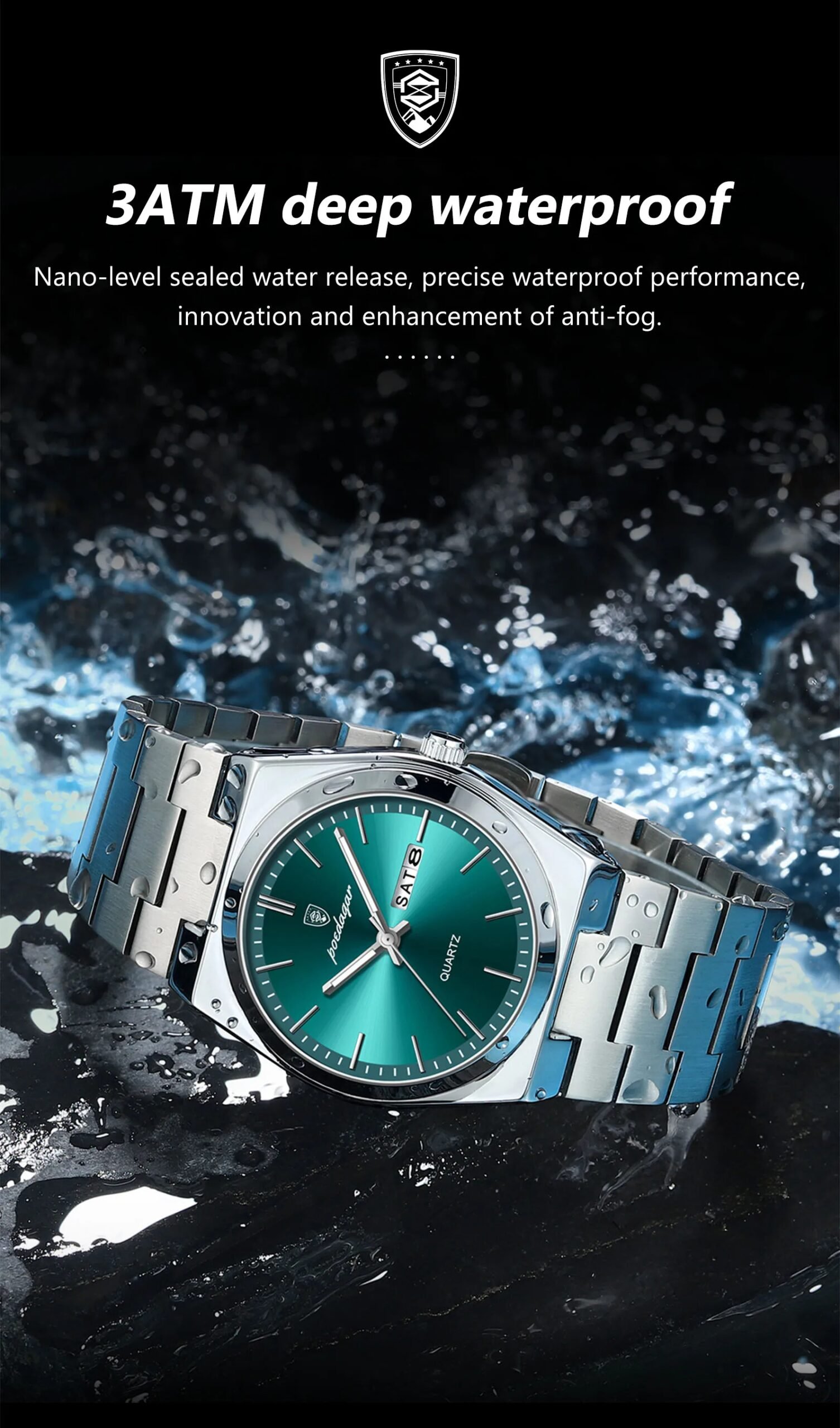 Luxury Quartz Man Wristwatch Sport Men Watches Waterproof Luminous Date Week Stainless Steel Men's Watch Male Reloj+box