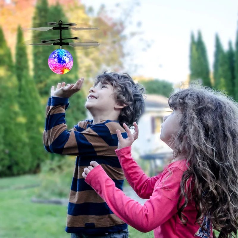 Led Light Suspension Crystal Ball Infrared Induction RC Gesture Control Colorful Glowing Toys Unique Gift for Kids JM888