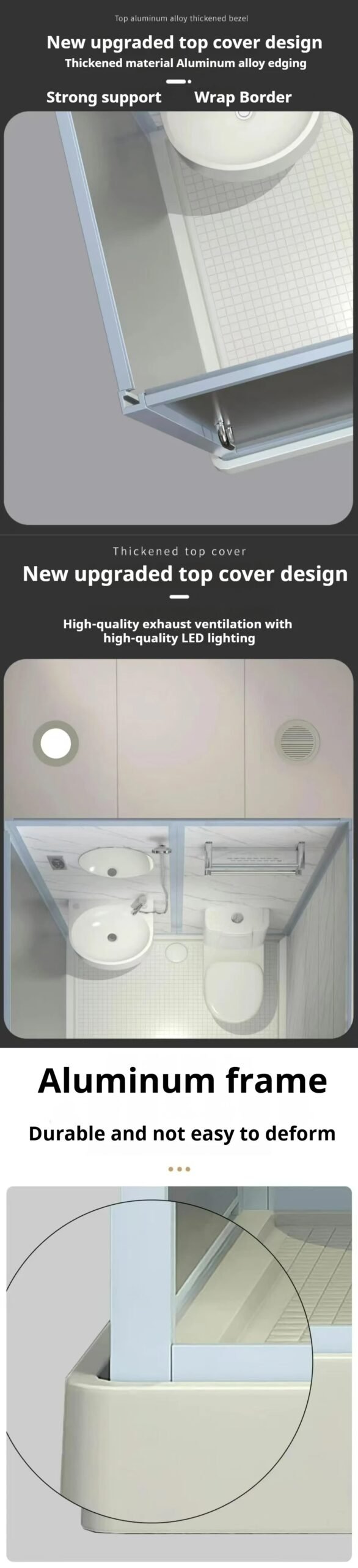 All-in-one Bathroom Hotel Tent Overall Bathroom Shower Room Finished Product Integrated Bathroom Rental Hotel Shower With Toilet