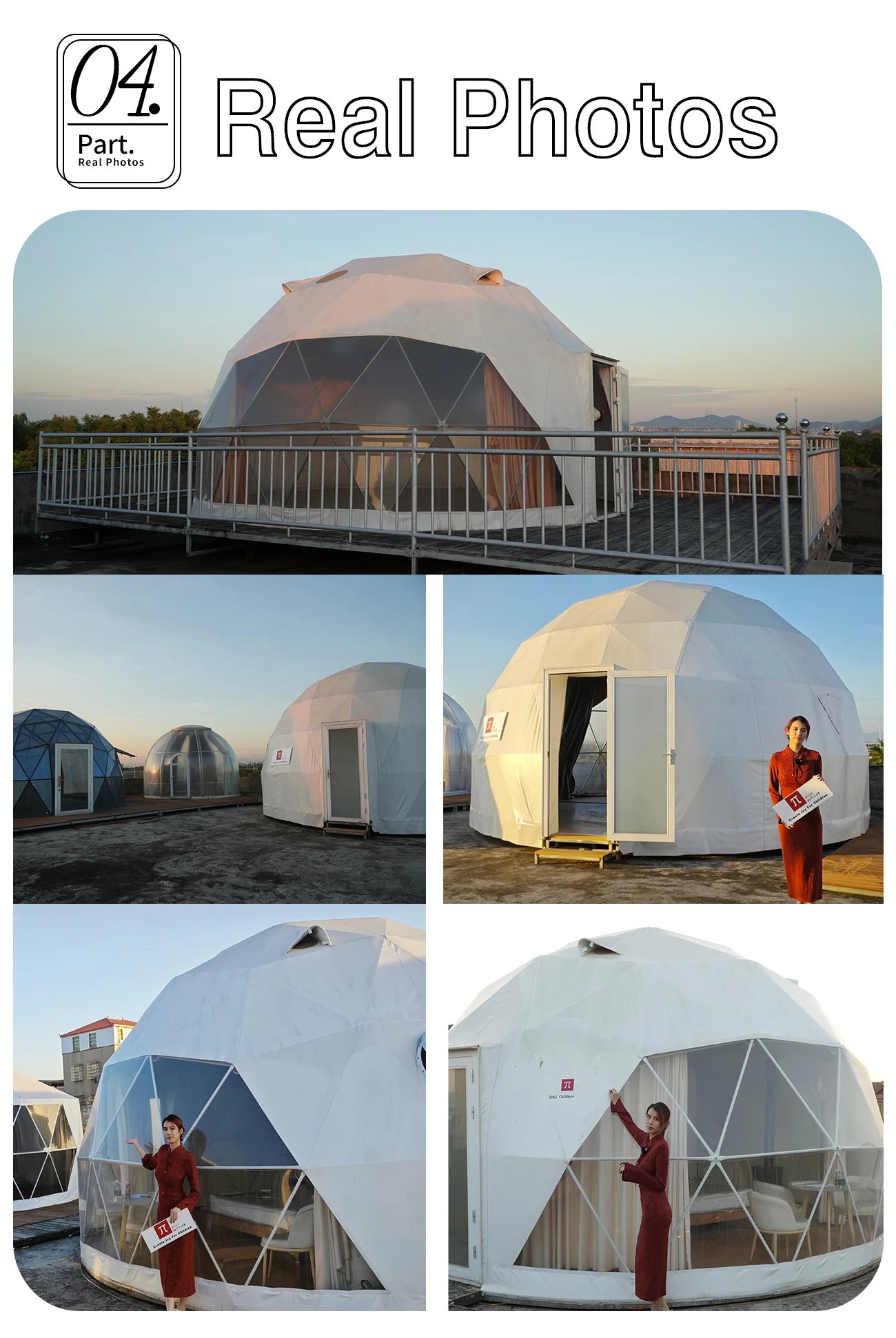 【Free Global Shipping】 Geodesic Dome Tent Spherical Tent Hotel Resort Outdoor Luxury Glamping Dome Transparent Starry Sky Tent
