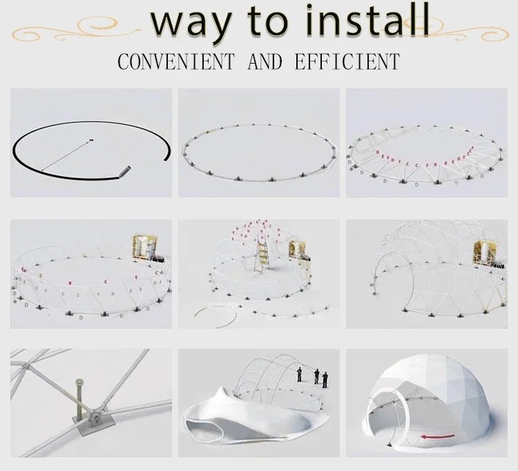 【Free Global Shipping】 Geodesic Dome Tent Spherical Tent Hotel Resort Outdoor Luxury Glamping Dome Transparent Starry Sky Tent