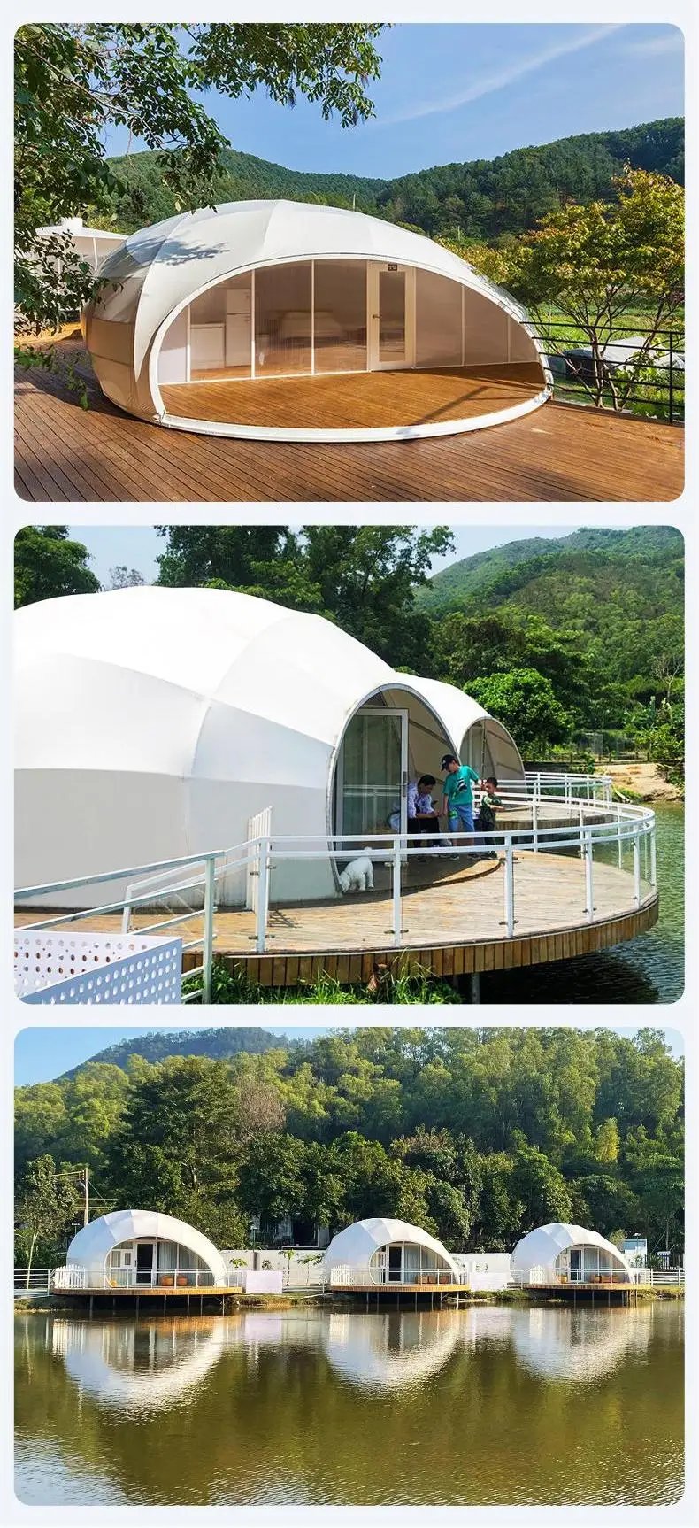 Dewdrop Shaped Cocoon Tent Shell Geodesic PVDF Igloo Dome for Glamping Safari Resort Commercial Events And Camping
