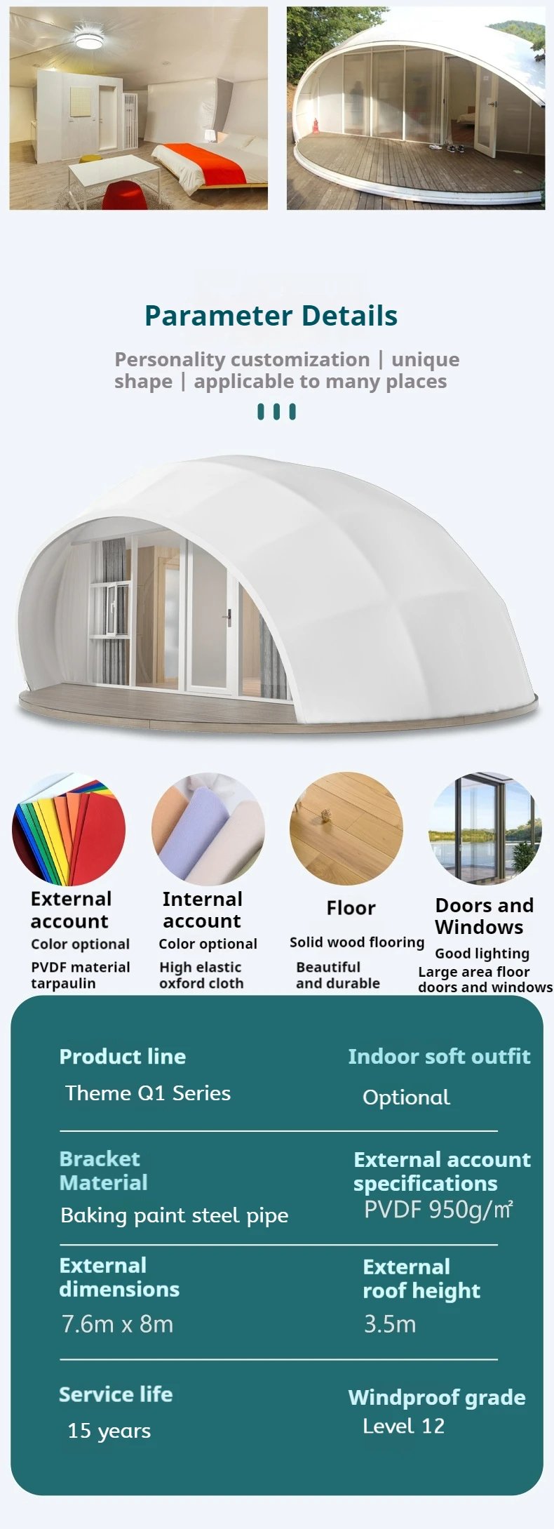 Dewdrop Shaped Cocoon Tent Shell Geodesic PVDF Igloo Dome for Glamping Safari Resort Commercial Events And Camping