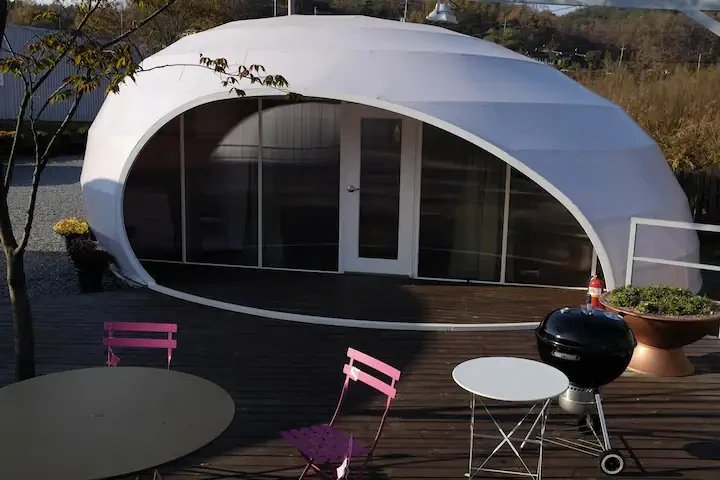 Dewdrop Shaped Cocoon Tent Shell Geodesic PVDF Igloo Dome for Glamping Safari Resort Commercial Events And Camping