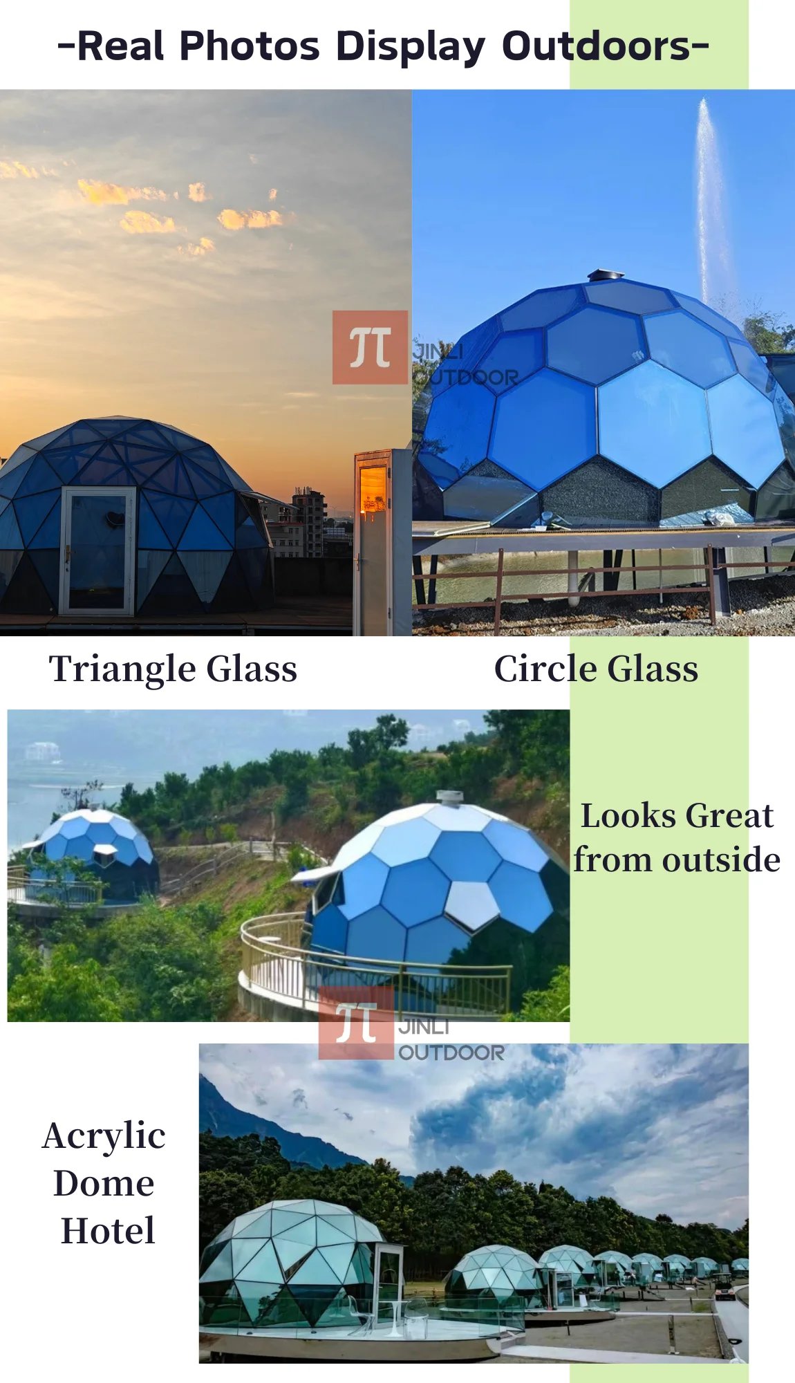 Ford Blue Glass Dome Hotel Tent Hexagonal Tempered Glass House Igloo Geodesic Aluminum Frame Outdoor Luxury Resort Round Camping