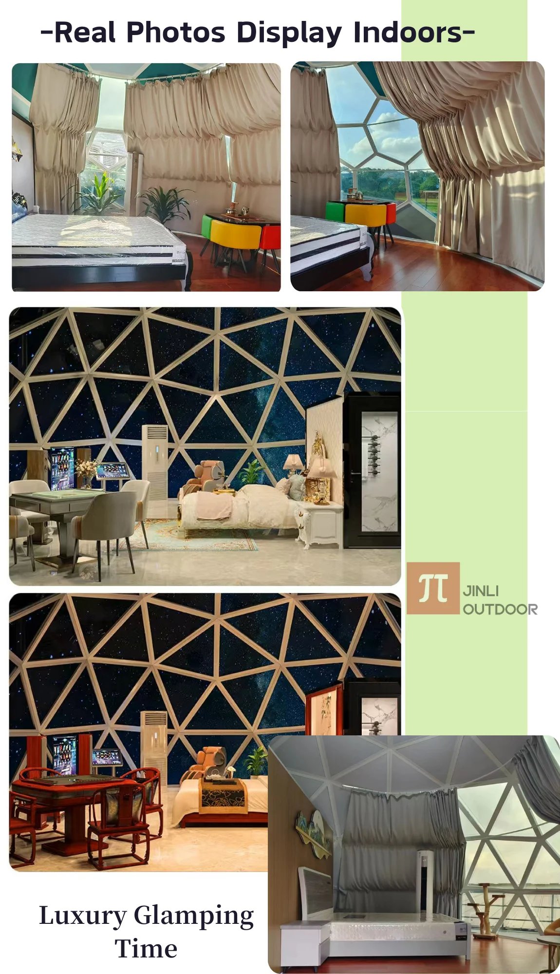 Ford Blue Glass Dome Hotel Tent Hexagonal Tempered Glass House Igloo Geodesic Aluminum Frame Outdoor Luxury Resort Round Camping
