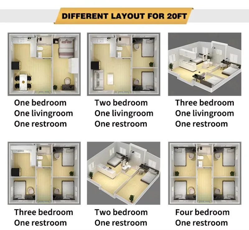 20ft Expandable Container House Ready Made Living Prefabricated Villa Prefab Portable Mobile Tiny Home.
