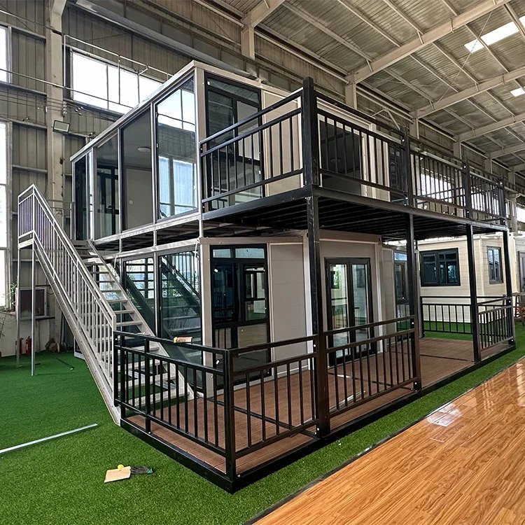 YG 20/40FT Tiny House Two-storey Innovations Container House Extendable Is Made of Carved Metal Plate with Glass Curtain Wall YG 20/40FT Tiny House Two-storey Innovations Container House Extendable Is Made of Carved Metal Plate with Glass Curtain Wall