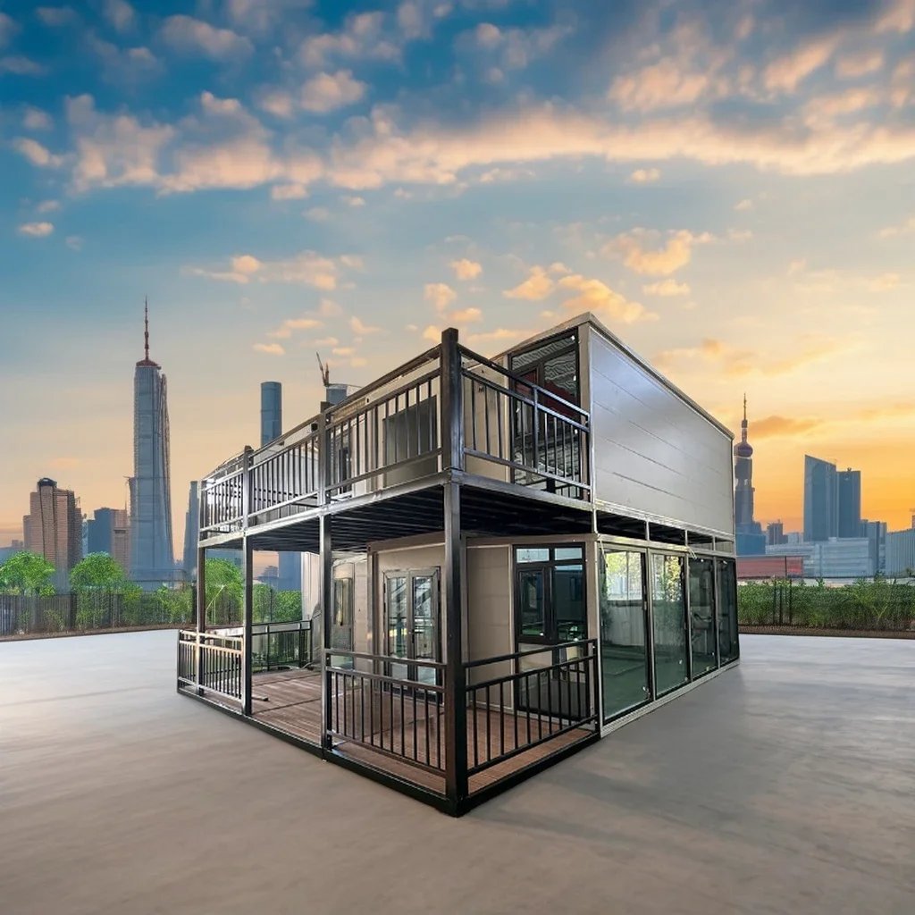 YG 20/40FT Tiny House Two-storey Innovations Container House Extendable Is Made of Carved Metal Plate with Glass Curtain Wall YG 20/40FT Tiny House Two-storey Innovations Container House Extendable Is Made of Carved Metal Plate with Glass Curtain Wall