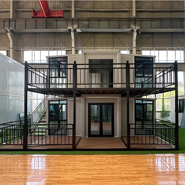 YG 20/40FT Tiny House Two-storey Innovations Container House Extendable Is Made of Carved Metal Plate with Glass Curtain Wall
