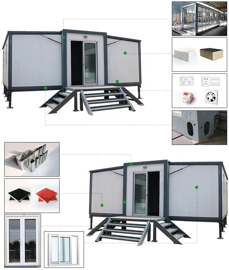 YG 20/40FT Tiny House Two-storey Innovations Container House Extendable Is Made of Carved Metal Plate with Glass Curtain Wall