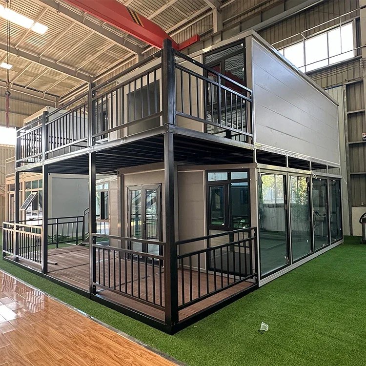 YG 20/40FT Tiny House Two-storey Innovations Container House Extendable Is Made of Carved Metal Plate with Glass Curtain Wall YG 20/40FT Tiny House Two-storey Innovations Container House Extendable Is Made of Carved Metal Plate with Glass Curtain Wall
