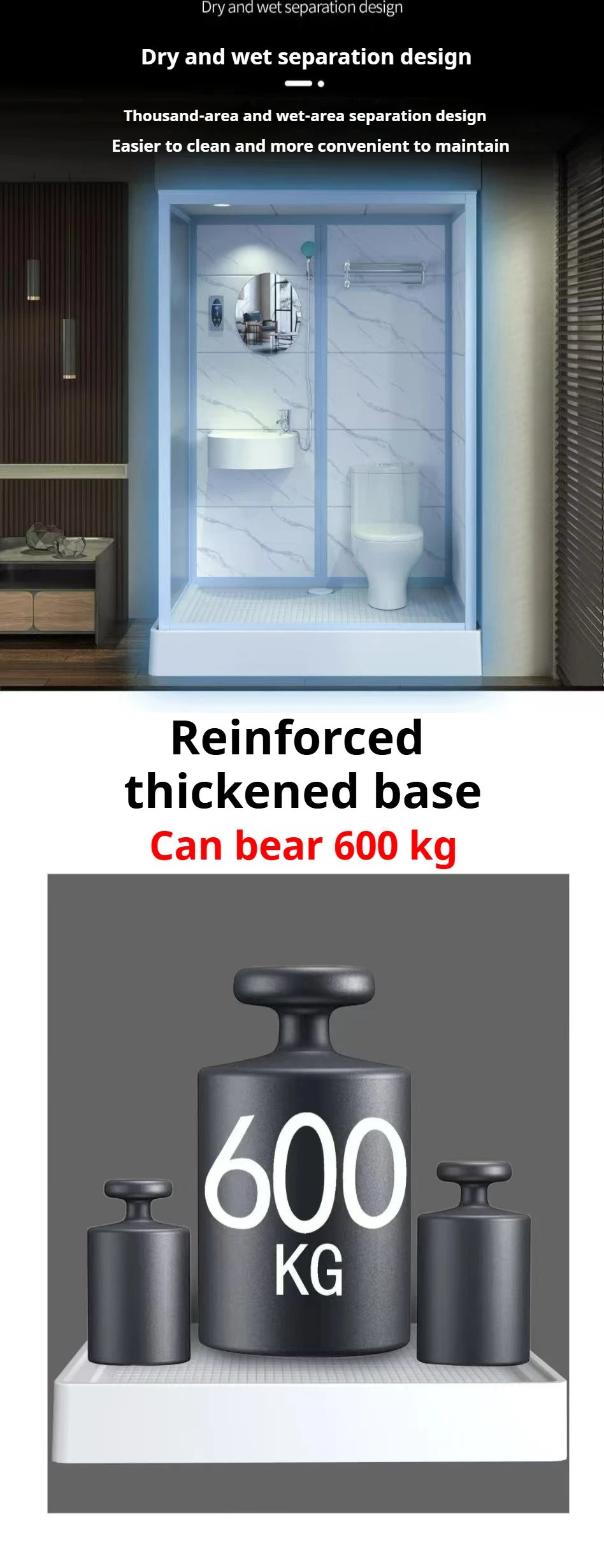 All-in-one Bathroom Hotel Tent Overall Bathroom Shower Room Finished Product Integrated Bathroom Rental Hotel Shower With Toilet (Copy)