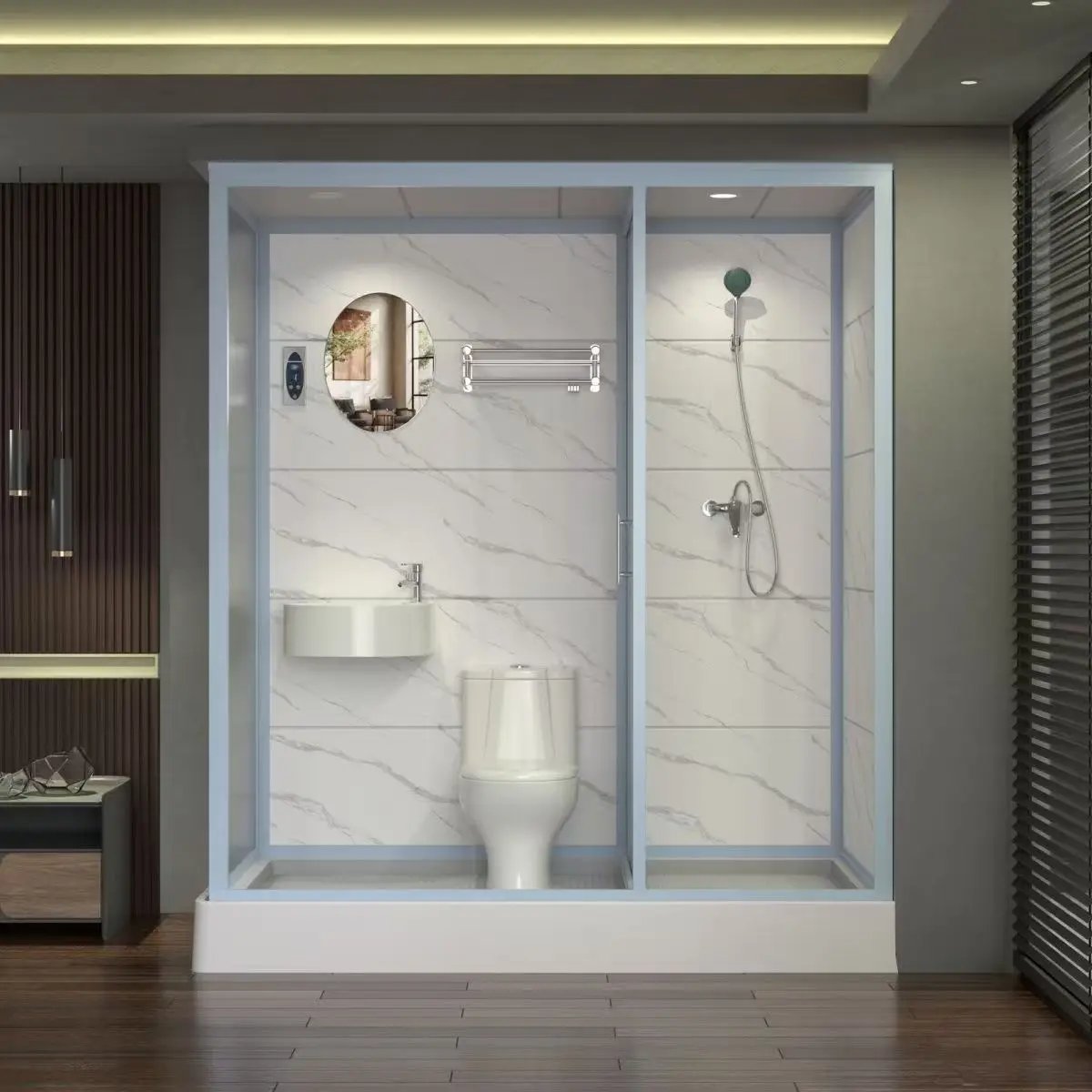 All-in-one Bathroom Hotel Tent Overall Bathroom Shower Room Finished Product Integrated Bathroom Rental Hotel Shower With Toilet (Copy)