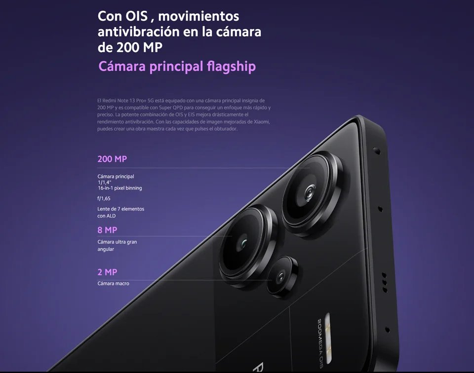 Xiaomi Redmi Note 13 Pro Plus 5g, Smartphones, Nfc, Mediatek Dimensity 7200-Ultra, 120W Charging, 5000Mah Battery (Typ), 200Mp Camera, 120Hz, Local Warranty, Global Version