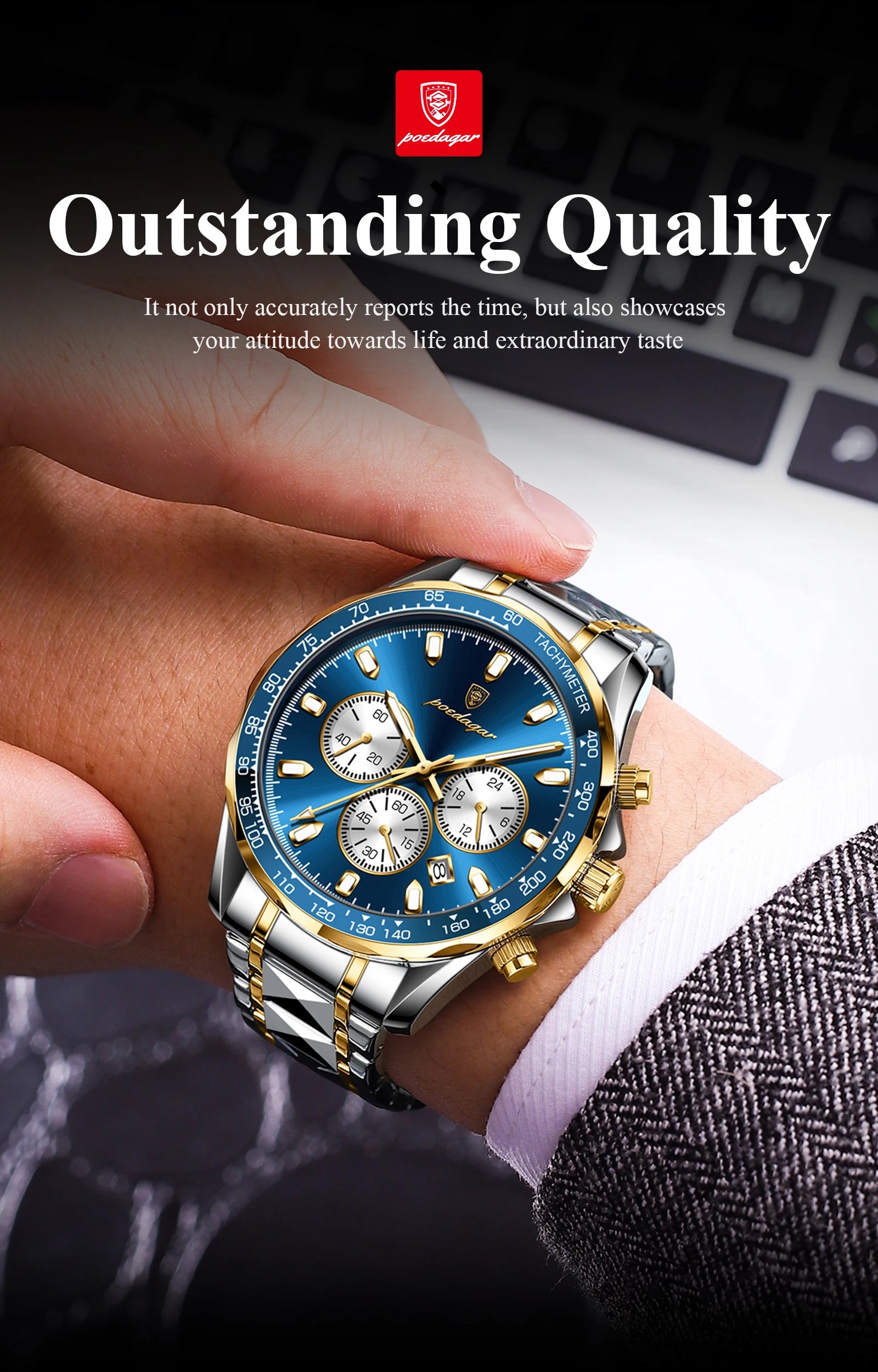 POEDAGAR Luxury Sports Men Watch Waterproof Luminous Date Chronograph Man Wristwatch Stainless Steel Casual Quartz Men’s Watches POEDAGAR Luxury Sports Men Watch Waterproof Luminous Date Chronograph Man Wristwatch Stainless Steel Casual Quartz Men’s Watches