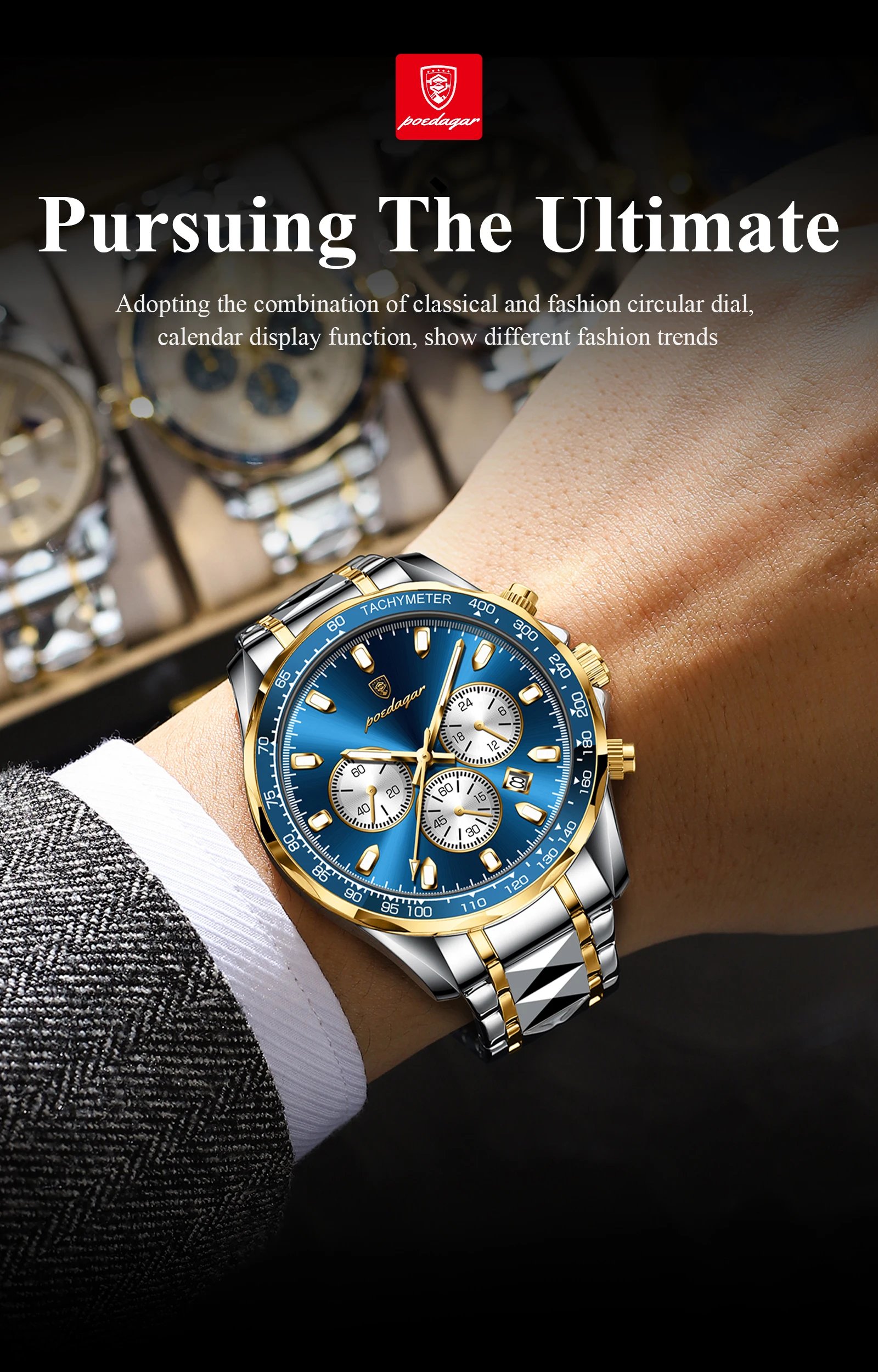 POEDAGAR Luxury Sports Men Watch Waterproof Luminous Date Chronograph Man Wristwatch Stainless Steel Casual Quartz Men’s Watches POEDAGAR Luxury Sports Men Watch Waterproof Luminous Date Chronograph Man Wristwatch Stainless Steel Casual Quartz Men’s Watches