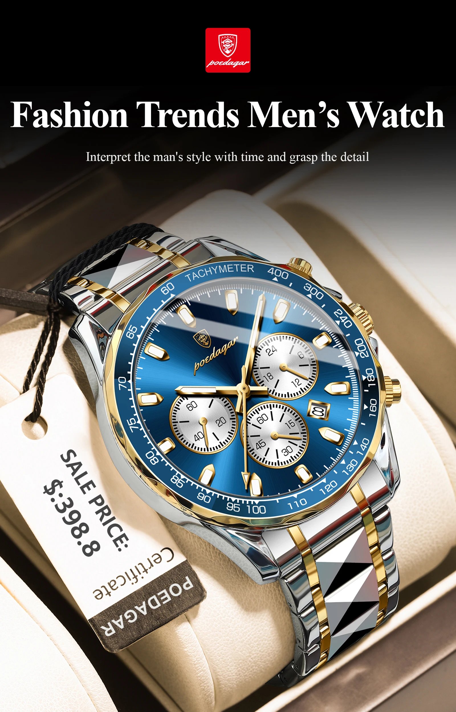 POEDAGAR Luxury Sports Men Watch Waterproof Luminous Date Chronograph Man Wristwatch Stainless Steel Casual Quartz Men’s Watches POEDAGAR Luxury Sports Men Watch Waterproof Luminous Date Chronograph Man Wristwatch Stainless Steel Casual Quartz Men’s Watches