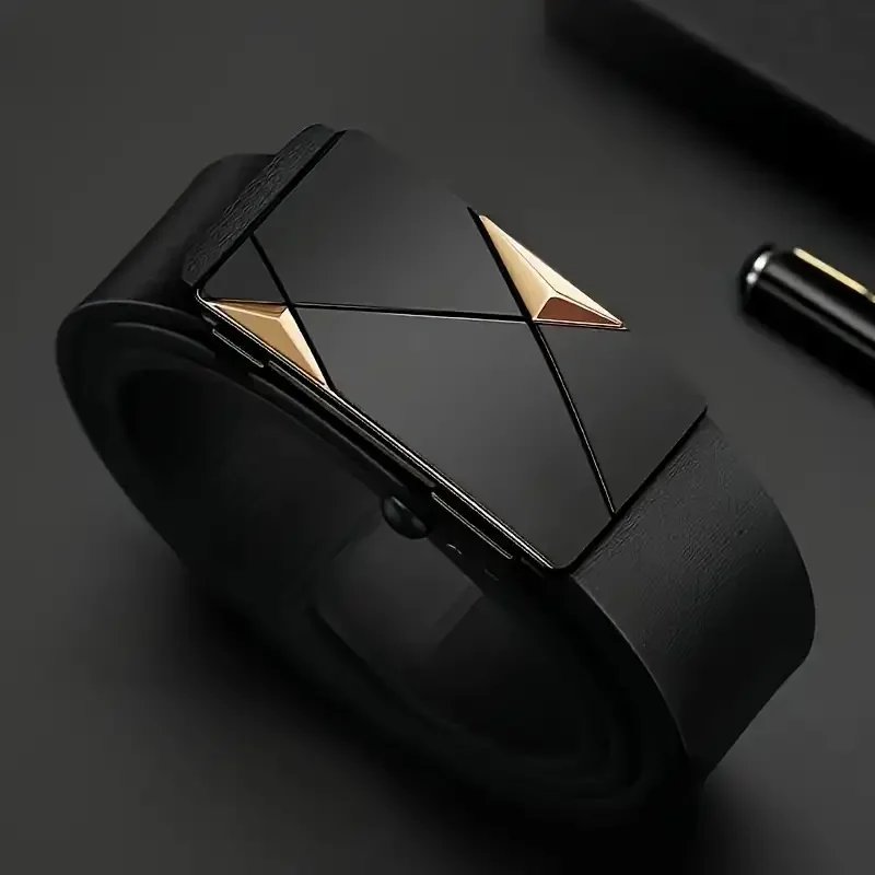 Stylish Men's PU Leather Belt - Fashion Belts for Daily Life, Leisure, Party, Festival, Work, and Business Automatic Buckle